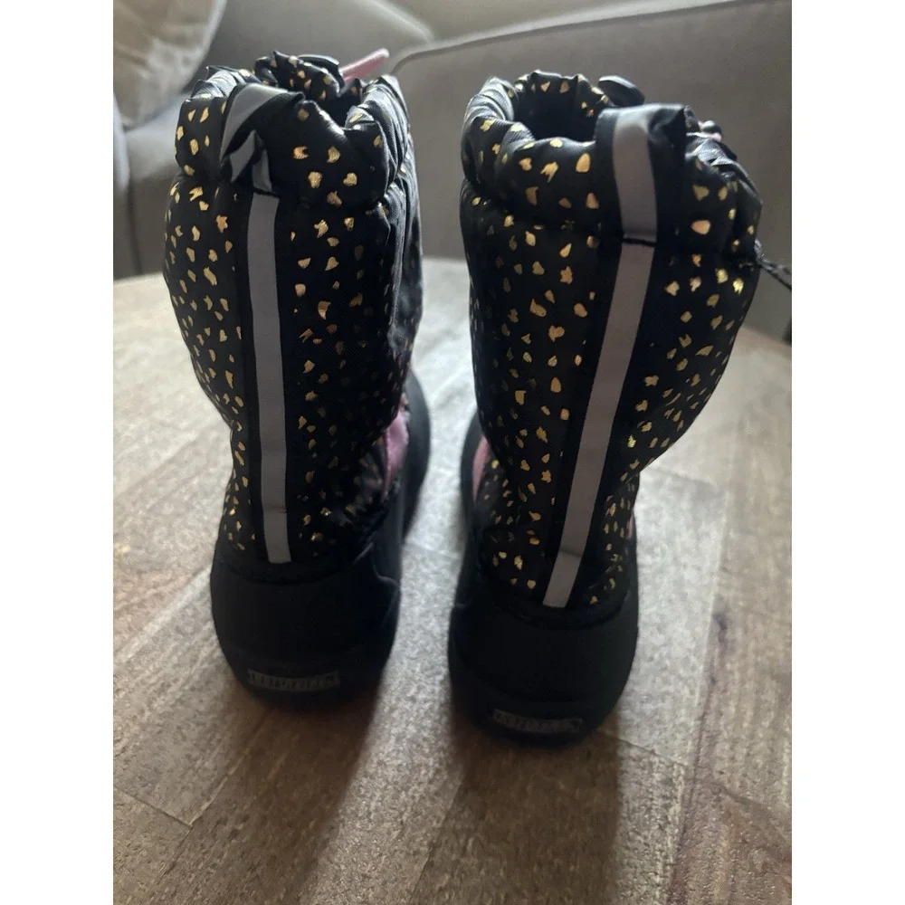 Northside Frosty Insulated Winter Snow Boots~Girls 2, Gold/Black/Pink